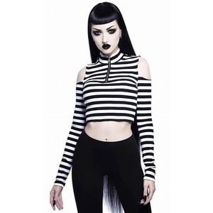 Killstar White Phoebe Ribbed Top